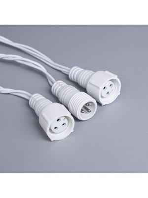 Гирлянда «Нить» 10 м, IP44, УМС, белая нить, 100 LED, свечение жёлтое, 220 В