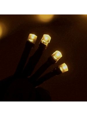 Гирлянда «Нить» 10 м, IP44, УМС, тёмная нить, 100 LED, свечение жёлтое, 220 В