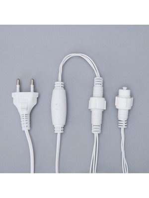 Гирлянда «Нить» 10 м, IP44, УМС, белая нить, 100 LED, свечение тёплое белое, 220 В