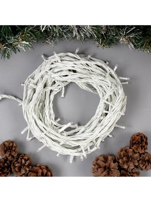 Гирлянда «Нить» 10 м, IP44, УМС, белая нить, 100 LED, свечение красное, 220 В
