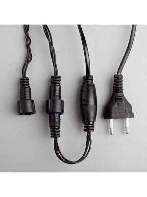 Гирлянда «Нить» 10 м, IP44, УМС, тёмная нить, 100 LED, свечение мульти, 220 В