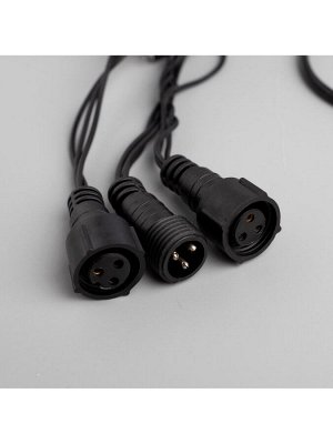 Гирлянда «Нить» 10 м, IP44, УМС, тёмная нить, 100 LED, свечение мульти, 220 В