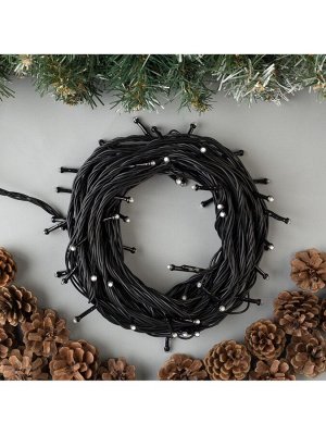 Гирлянда «Нить» 10 м, IP44, УМС, тёмная нить, 72 SMD-LED, свечение синее, 220 В