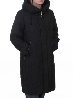 A618 BLACK Пальто зимнее женское (верблюжья шерсть, 120 гр. холлофайбер)