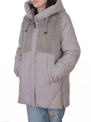 M-8800 GRAY/BEIGE Куртка зимняя стеганная женская (150 гр. холлофайбер)