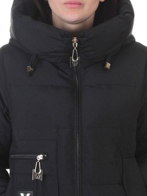 M-M07 BLACK Куртка зимняя женская (150 гр. холлофайбер)