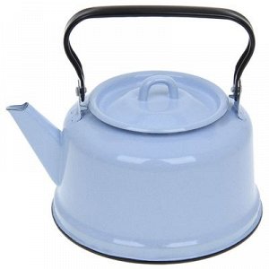Чайник б/деколи(голубой) 3,5 л эм.крышка,закатное дно