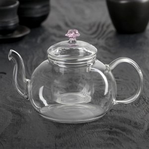 Чайник заварочный со стеклянным ситом "Валенсия с розой" 800 мл