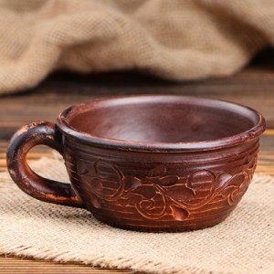 Чашка кофейная "Катон" декор, красная глина, 0,1 л