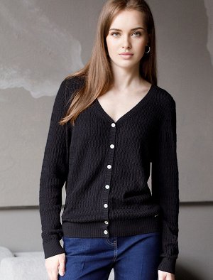 Кардиган тонкой ажурной вязки из хлопка и вискозы