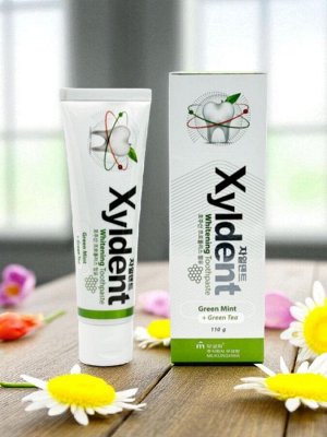 Отбеливающая зубная паста "Xyldent" «Зелёный чай и прополис» (гелевая) 110 гр