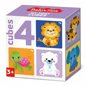 Кубики "Звери" (без обклейки) 4 шт BABY TOYS
