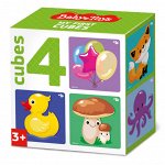 Кубики &quot;Микс&quot; (без обклейки) 4 шт BABY TOYS