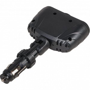 Разветвитель прикуривателя Airline, 12/24В, 3 гнезда (8А), 60Вт, с регулируемым штекером, с кнопокй выключения, чёрный, арт. ASP-3T-09