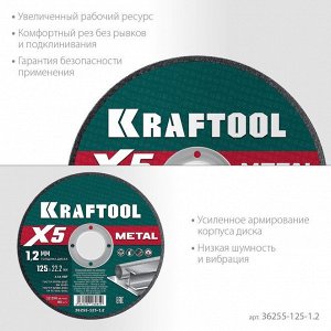 Диск отрезной по металлу 125х1.2 мм