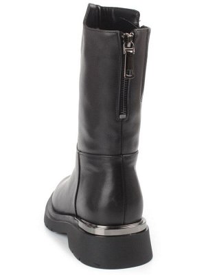 Z4228M BLACK Полусапоги зимние женские (натуральная кожа, натуральный мех)
