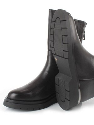 Z4228M BLACK Полусапоги зимние женские (натуральная кожа, натуральный мех)
