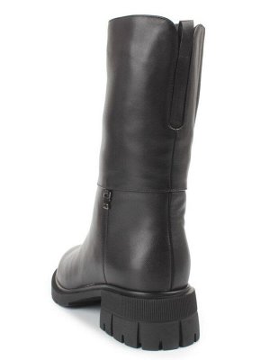Z4209M BLACK Полусапоги зимние женские (натуральная кожа, натуральный мех)