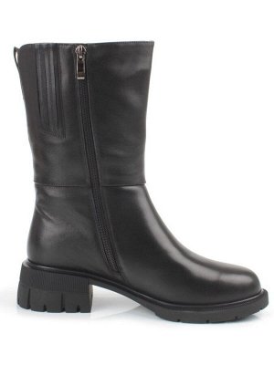 Z4209M BLACK Полусапоги зимние женские (натуральная кожа, натуральный мех)