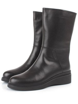 Z4213M BLACK Полусапоги зимние женские (натуральная кожа, натуральный мех)