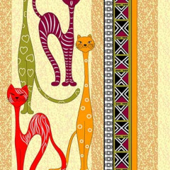Кухонное полотенце - Полотенце вафельное-Египетские кошки