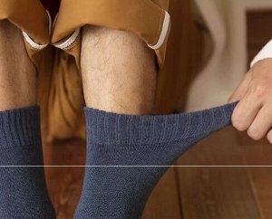 Носки хлопковые утепленные с начесом средней длины, кирпичный