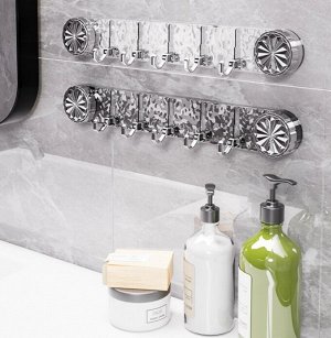 Вешалка с крючками на присосках, 1 шт