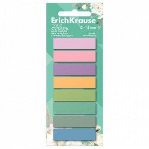 Закладки клейкие ERICH KRAUSE Pastel Bloom, пластиковые, 12х45 мм, 160 штук (20 л. х 8 цветов), 61560