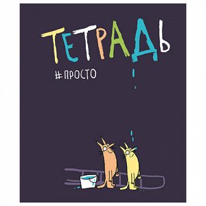 Тетрадь А5 48 л. ПЗБМ скоба, клетка, матовая ламинация, брайль, "Просто тетрадь" (микс в спайке), 22617
