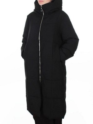 9917 BLACK Пальто зимнее женское (150 гр. холлофайбер)