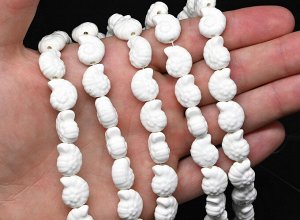 Бусины из керамики ракушка 12*15мм цвет белый, 28см, 20 бусин