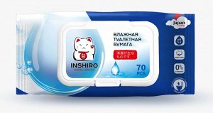 Влажная туалетная бумага INSHIRO водорастворимая 70шт/упак.