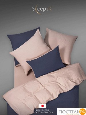 Комплект постельного белья SleepiX ЮКО т-син/роз, Евро