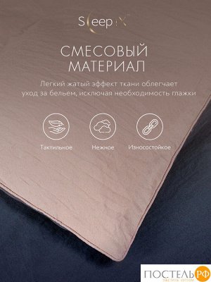 Комплект постельного белья SleepiX ЮКО т-син/роз, Евро
