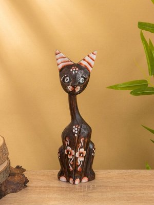 Сувенир «Кошка в ошейнике», 7x3.5x20 см, дерево