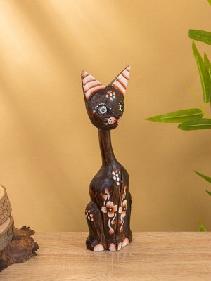 Сувенир «Кошка в ошейнике», 7x3.5x20 см, дерево
