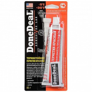 Герметик-прокладка DoneDeal RTV Red Silicone Gasket Maker, силиконовый, термостойкий, красный, туба 85г, арт. DD6726