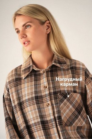 Женская рубашка оверсайз, голубой