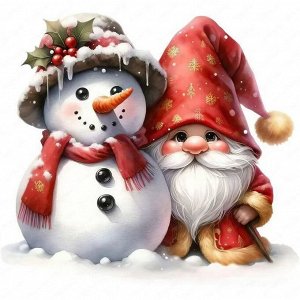 Наклейки на прозрачной основе Новогодние 8 картинок 30х30см