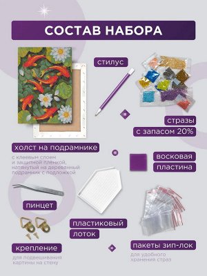 Кристальная (алмазная) мозаика на холсте 40x30 на подрамнике Фрея, Глаз