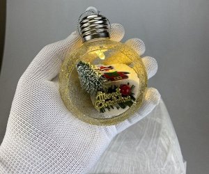 Новогодние шары светящиеся , диаметр 70мм, ассорти