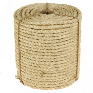 Верёвка сизалевая кручёная 10 мм, катушка (100 м)