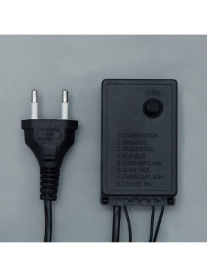 Гирлянда «Нить» 10 м с насадками «Шарики 2.5 см», IP44, тёмная нить, 100 LED, свечение зелёное, 8 режимов, 220 В