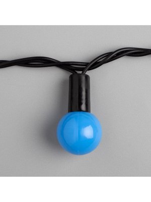 Гирлянда «Нить» 10 м с насадками «Шарики 2.5 см», IP44, тёмная нить, 100 LED, свечение синее, 8 режимов, 220 В
