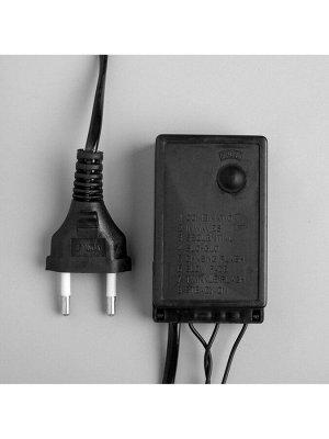 Гирлянда «Нить» 10 м с насадками «Шарики 1.5 см», IP44, тёмная нить, 100 LED, свечение фиолетовое, 8 режимов, 220 В