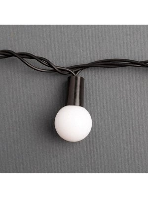 Гирлянда «Нить» 10 м с насадками «Шарики 2.5 см», IP44, тёмная нить, 100 LED, свечение белое, 8 режимов, 220 В