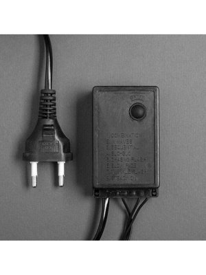 Гирлянда «Нить» 10 м с насадками «Шарики 2.5 см», IP44, тёмная нить, 100 LED, свечение белое, 8 режимов, 220 В