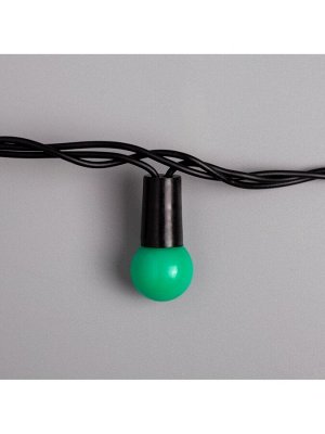 Гирлянда «Нить» 20 м с насадками «Шарики 1.5 см», IP44, тёмная нить, 200 LED, свечение зелёное, 8 режимов, 220 В