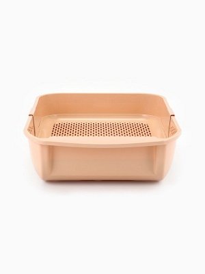 Туалет для кошек Марсель глубокий с сеткой 50x34.5x12 см (полипропилен) бежевый
