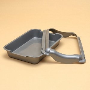 Туалет средний с бортом 36x26x9 см, лоток+борт серебро